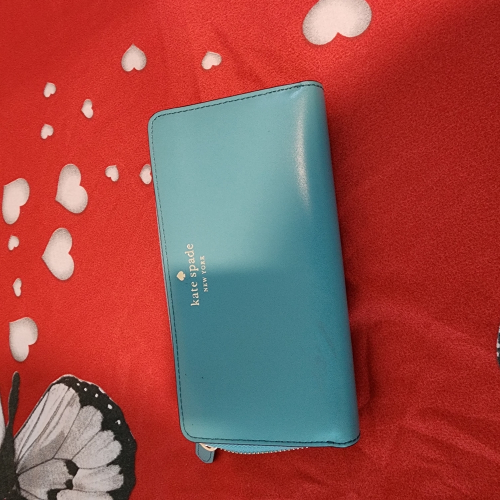 Kate Spade Blue Wallet Leather Texture